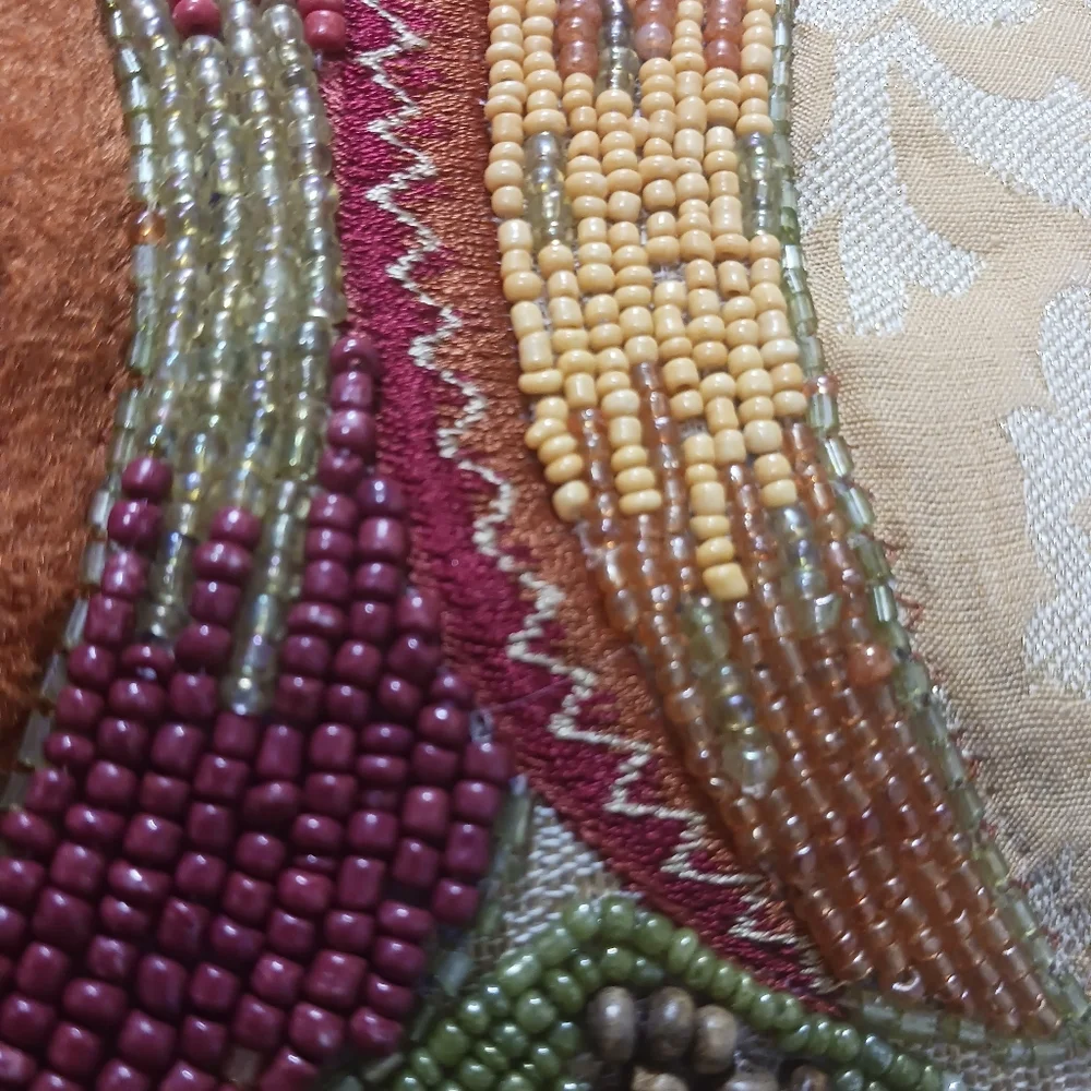 Pier 1 One Imports Pillow Jute Bead Pumpkin Fall  Decor Throw Cord Halloween